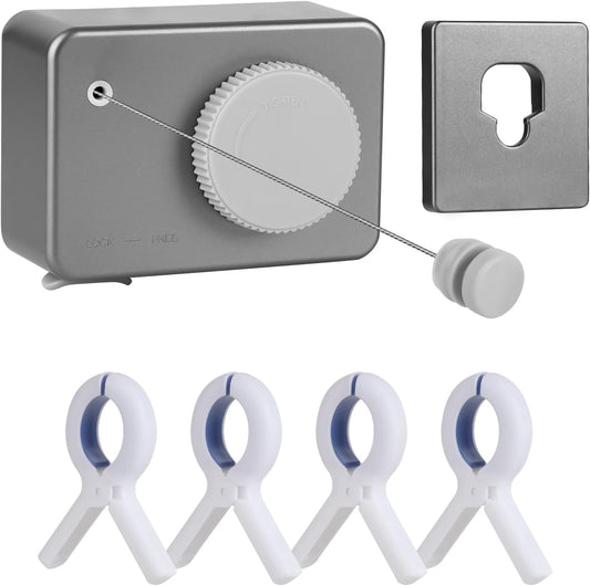 Retractable Clothesline Indoor/Outdoor, Anti-Sag for Drying Clothes Line Retracting Indoor/Outdoor, We Equipped This 13.8 Fts Laundry line Retractable with 4 Large Clips