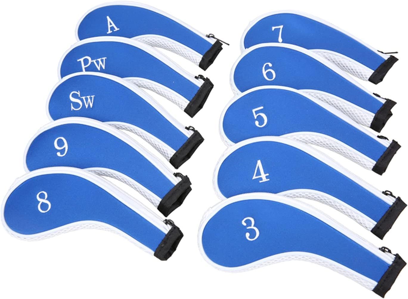 Sword &Shield sports Neoprene Zipper Golf Club Iron Head Covers Iron Covers 10pcs/Set