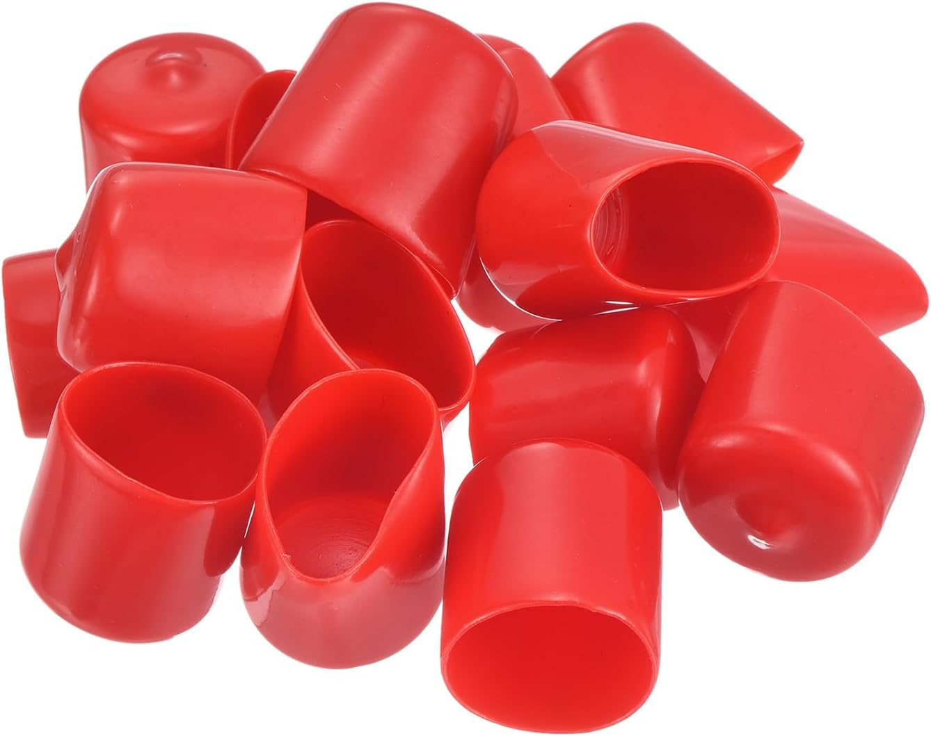 uxcell 20pcs Rubber End Caps 22mm ID Vinyl Round Tube Bolt Cap Cover Thread Protectors Red