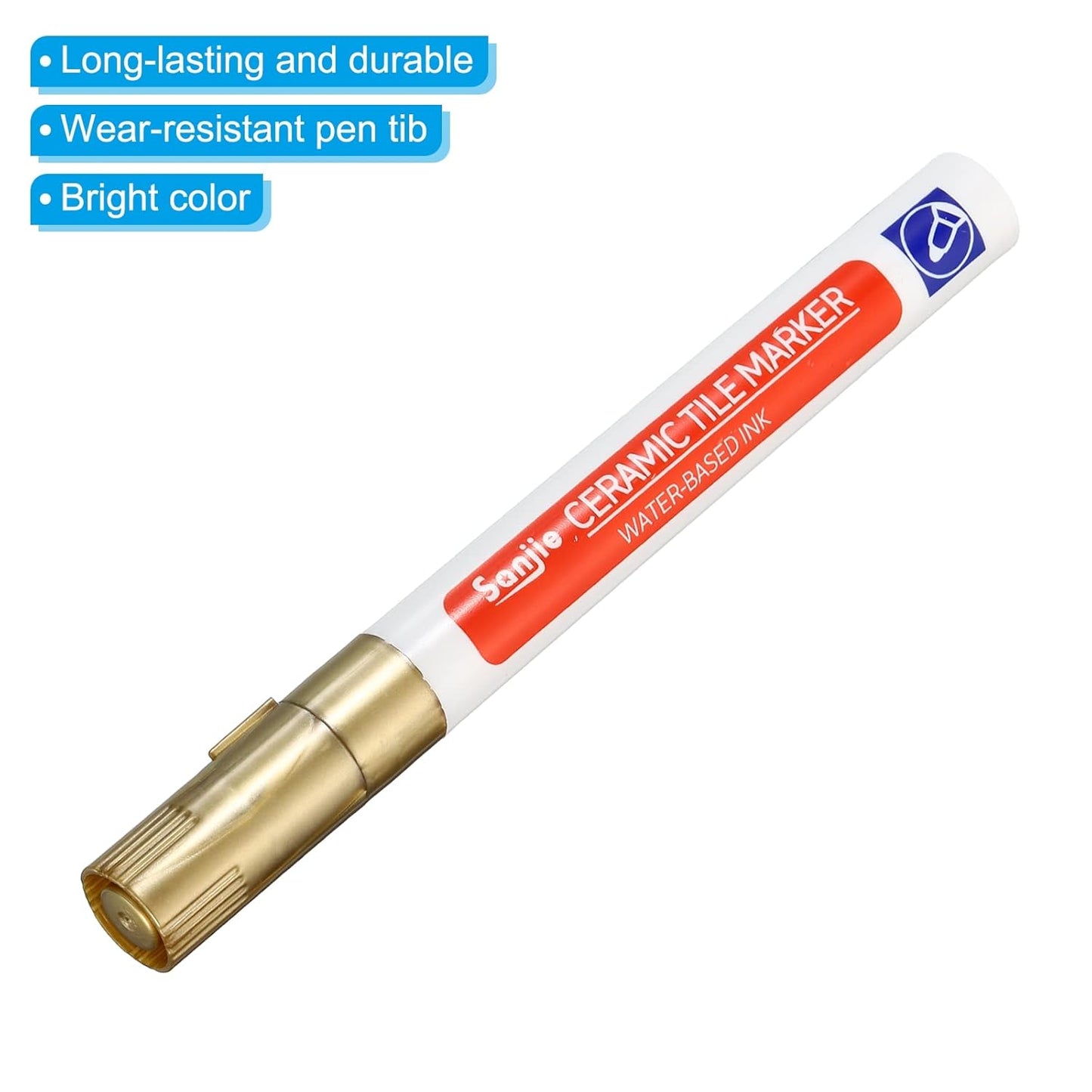 PATIKIL Grout Pen, 4 Pack Golden Tile Marker Waterproof Grout Sealer Pen Tile Repair Pens Paint Pens for Wall Floor Bathroom Kitchen Refresh