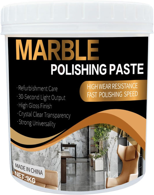 Marble Polishing Paste, Professional Marble Cleaner & Quartz Polish, Stone Sealer & Protector for Countertops, Floors, and Walls – Marble Polishing Compound Kit, 2.2LB (1 Piece)