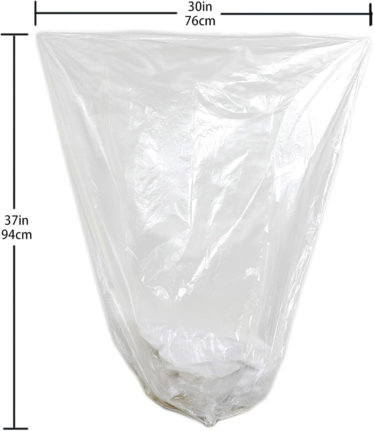 TYPLASTICS 20-30 Gallon Clear Trash Can Liners - 30" x 37" - High Density Garbage Bags - Case of 500 - Multipurpose for Office, Outdoor, Recycling, Industrial and Commercial