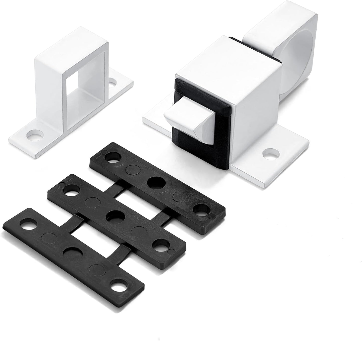 2 Packs Spring Door Lock, White Self-Closing Gate Latch with Aluminum Alloy, Security Latch for Windows, Cabinets & Gates