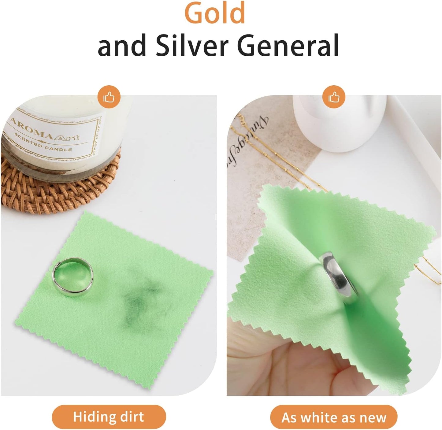 CATIFLIN 100pcs Jewelry Cleaning Cloth, Silver Polishing Cloth Individually Wrapped, Small Jewelry Polishing Cloth for Sterling Silver, Gold, Platinum and More (Green, 3.15" x 3.15")