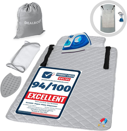 Premium Ironing Mat Heat Resistant Silicone Iron Rest Non Slip Magnetic Portable Ironing Pad Table Top Countertop Quilted Insulating Pad Travel Quilting Cover Scorch Mesh Blanket Over The Door