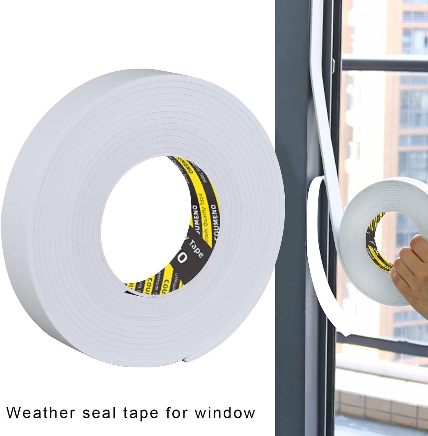 EVA Single-Sided Adhesive White Foam Tape 2inX16.4FT Single-Sided Sealing Strip Foam Pad Sponge Tape Window Weatherproof, Self-Adhesive Insulation Sealing Tape