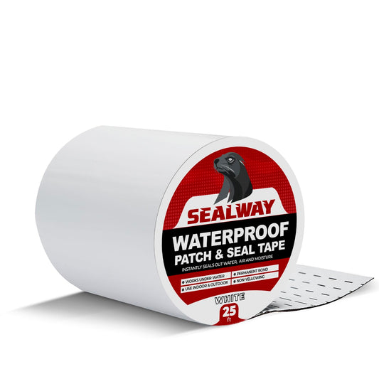 White RV Roof Sealant Tape, 6" x 25' Waterproof Repair Seal Tape – Extra Thick, UV-Resistant, Weatherproof Patch for Permanent Leak Sealing on RVs, Trailers, and Mobile Homes