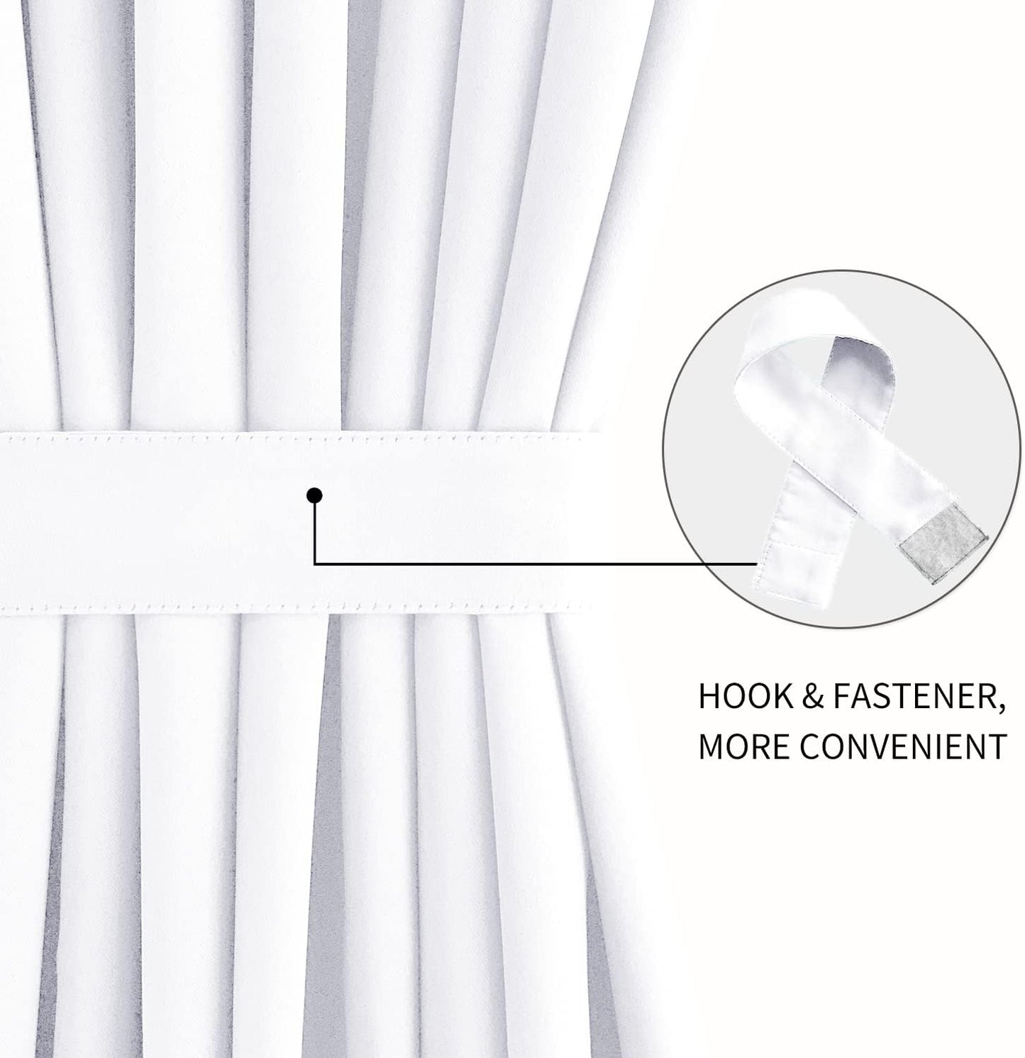 DWCN French Door Curtains – Rod Pocket Thermal Curtain for Doors with Glass Window, Kitchen and Patio Doors for Privacy, 36 X 72 Inches Long, 1 Curtain Panel with Tieback,Pure White