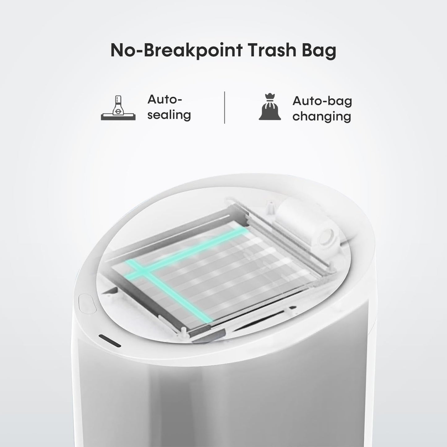 TOWNEW T Air One Official Refill Rings for Smart Bathroom Trash Can, Sturdy Trash Bags for Electric Automatic Trash Can, 2.6 Gallon, 8 pk White Refill Rings - Up to 96 Trash Bags