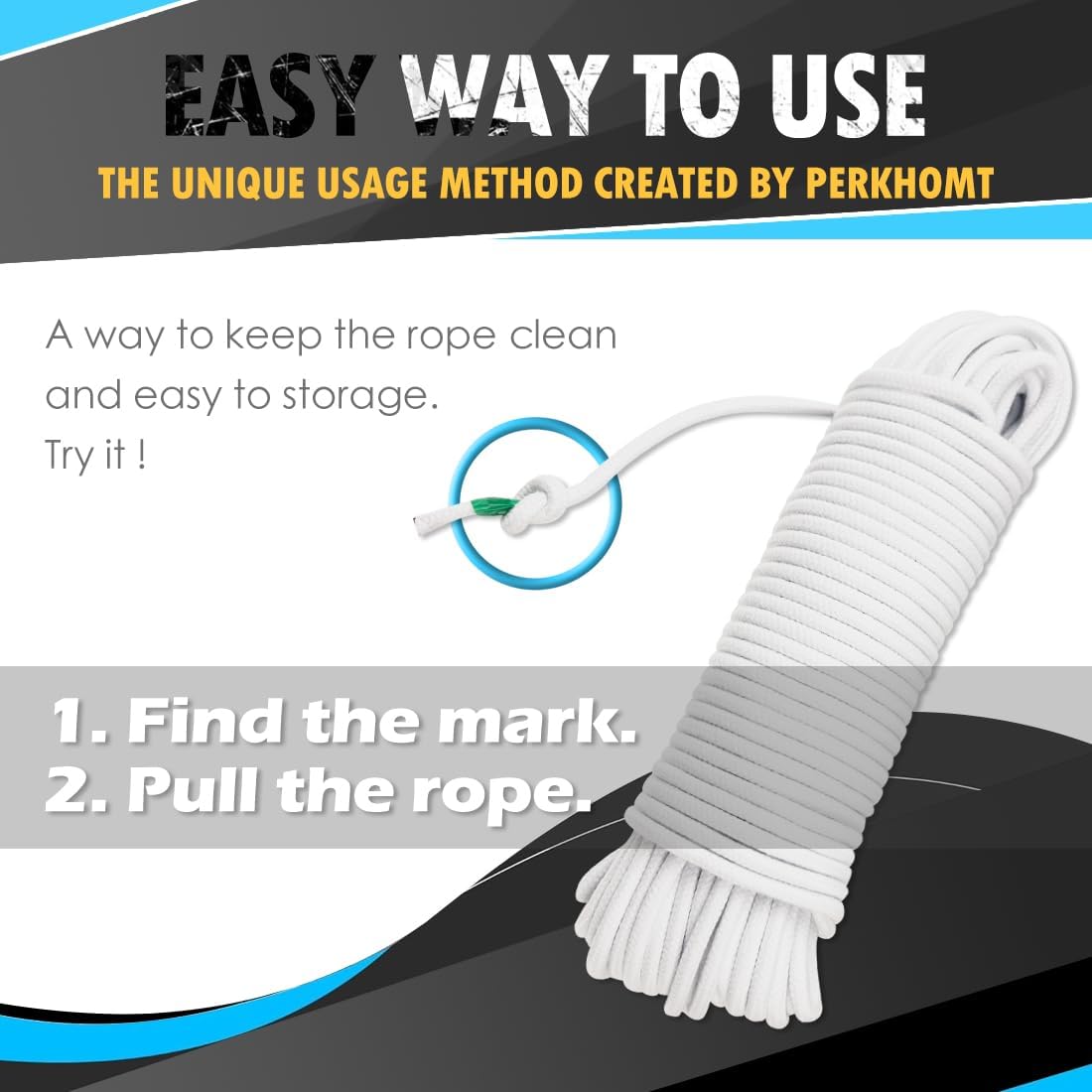 PerkHomy Cotton Rope 3/16" (5mm) 100 ft Multi Purpose Utility Diamond Braided Cord, Natural Cotton for Clothes Line Camping Crafting Flag Pole, Gold