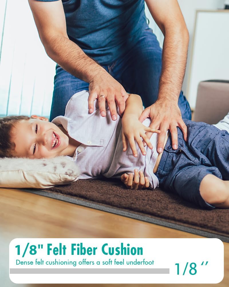 Non Slip Rug Pad Gripper - 5x8 Feet 1/8” Extra Thick Felt Under Rug for Area Rugs and Hardwood Floors,Super Cushioned Non Skid Carpet Padding