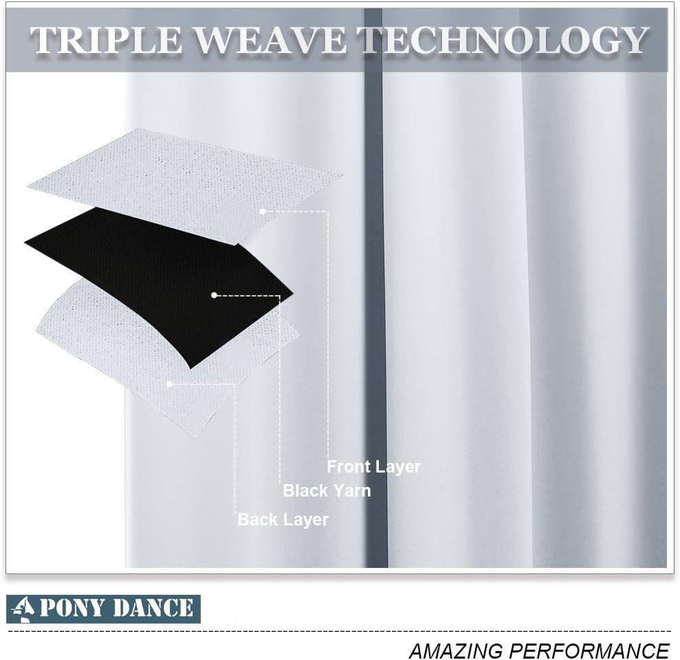 PONY DANCE Greyish White Room Darkening Kitchen Curtains 2 Panels Set,Thermal Insulated Small Window Treatment Heavy Duty Privacy Tiers for Laundry Bedroom Bathroom(2 Panels, W 34 x L 36 inches)