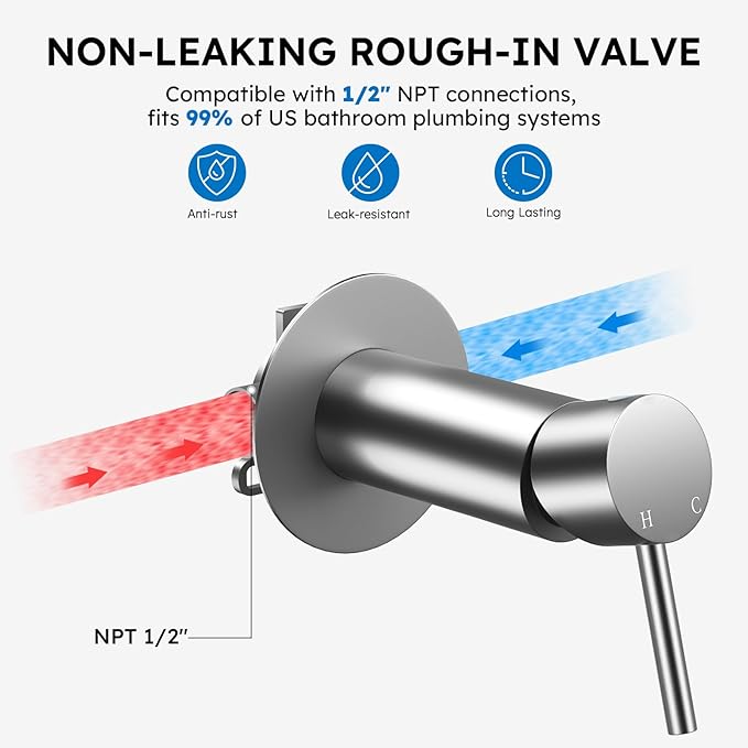 Arofa Built-in Hot and Cold Bidet Sprayer for Toilet, Warm Water Bidet with Adjustable Water Pressure, Dual Control Mode Toilet Sprayer with Toilet Hose for Feminine Wash, Wall Mounted