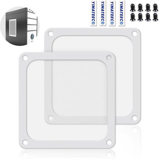 Dust Filter PC 140mm for Computer Cooler/PSU/Routers Nylon 80 Mesh, Magnetic Frame Fan Dust Mesh PC Cooler Filter Dustproof Computer Fan Grills (Nylon, 140 * 140mm, 2pcs, White)