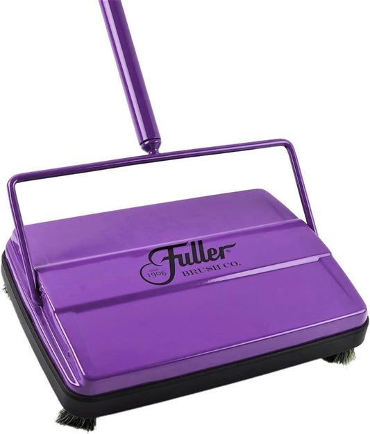 Fuller Brush 17032 Electrostatic Carpet & Floor Sweeper - 9" Cleaning Path - Lightweight - Ideal for Crumby Messes - Works On Carpets & Hard Floor Surfaces - Purple