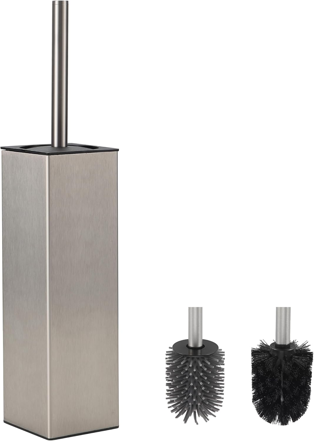 BVL Toilet Brush and Holder Set Brushed Nickel Toilet Bowl Cleaner Brush Freestanding for Bathroom
