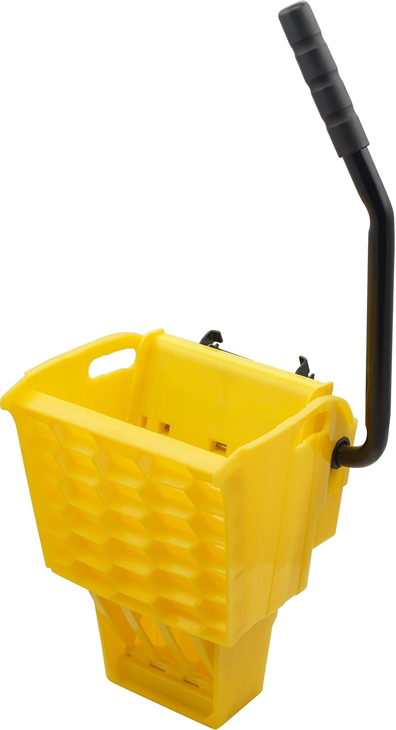 Carlisle FoodService Products Omnifit Mop Bucket with Wringer for Floor Cleaning, Restaurants, Office, And Janitorial Use, Polypropylene, 35 Quarts, Yellow