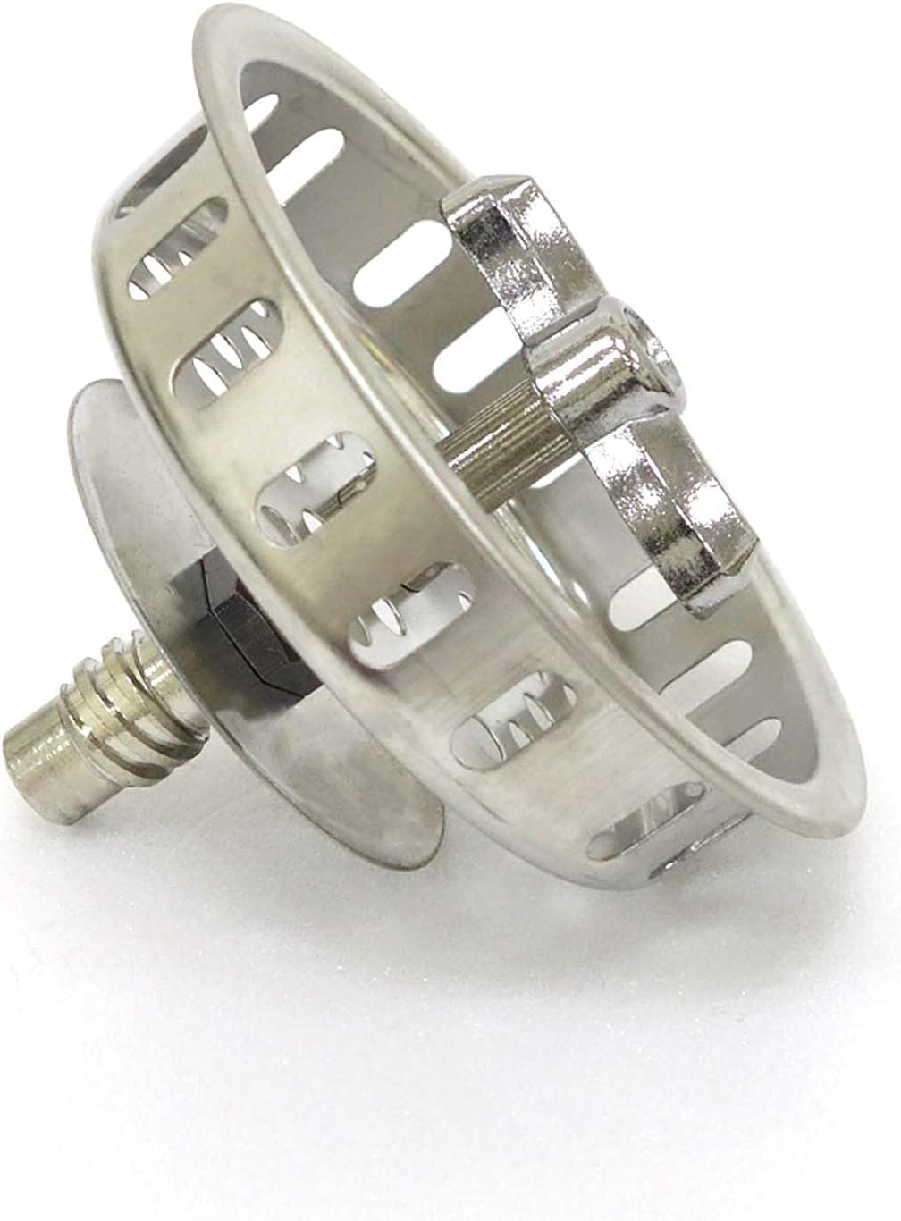 Twist Lock Basket Strainer Replacement (Premium 304 Stainless Steel Construction) for 3-1/2" Spin and Seal Drains W/Threaded Stopper Function-VARNAHOME