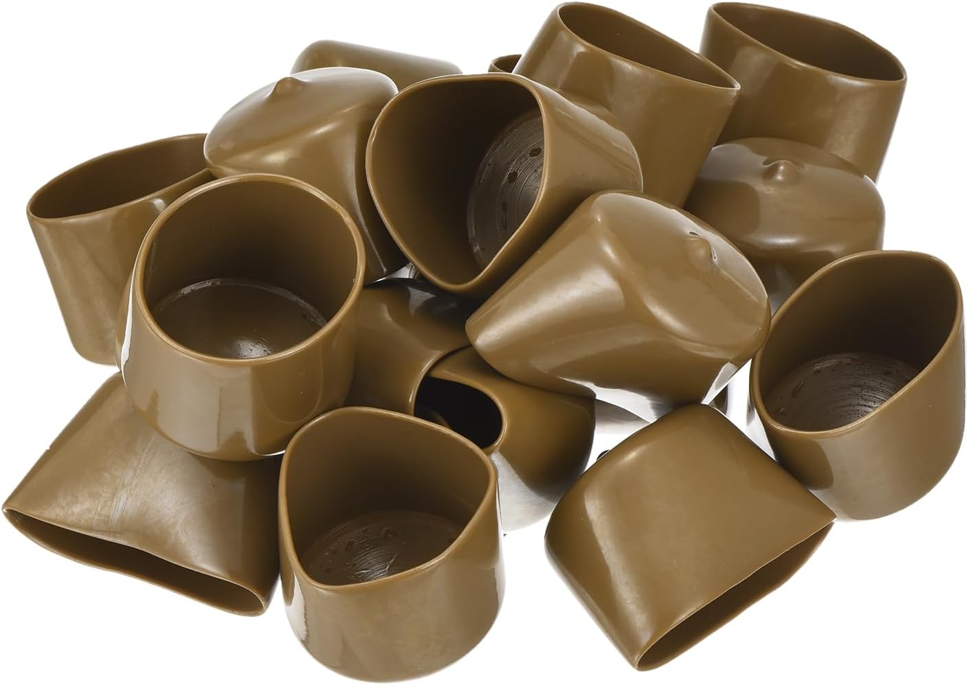 uxcell 20pcs Rubber End Caps 37mm ID Vinyl PVC Round Tube Bolt Cap Cover Screw Thread Protectors Light Brown