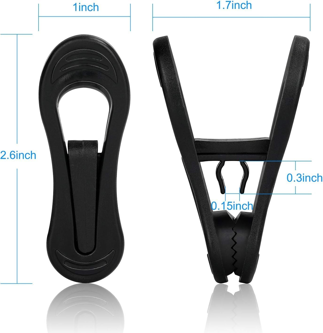 Tinfol 50pc Plastic Coat Hanger Clips, Black Strong Pinch Grip Finger Clips for Skirt Pant Hangers, Multi-Purpose Clothes Hanger Clip for Rounded Hangers