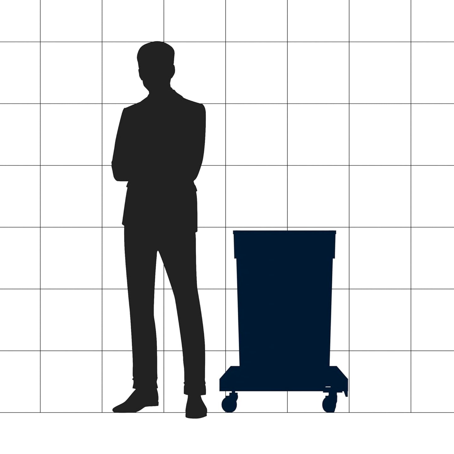 23 Gallon Black Slim Jim Trash Can with Swing Top Lid and Dolly