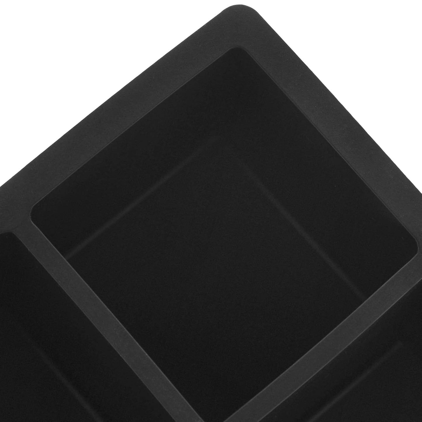 Amazon Basics Silicone Square Ice Cube Trays, Set of 2, Black, 4.25 x 4.25 x 1.77 in (Previously AmazonCommercial Brand)