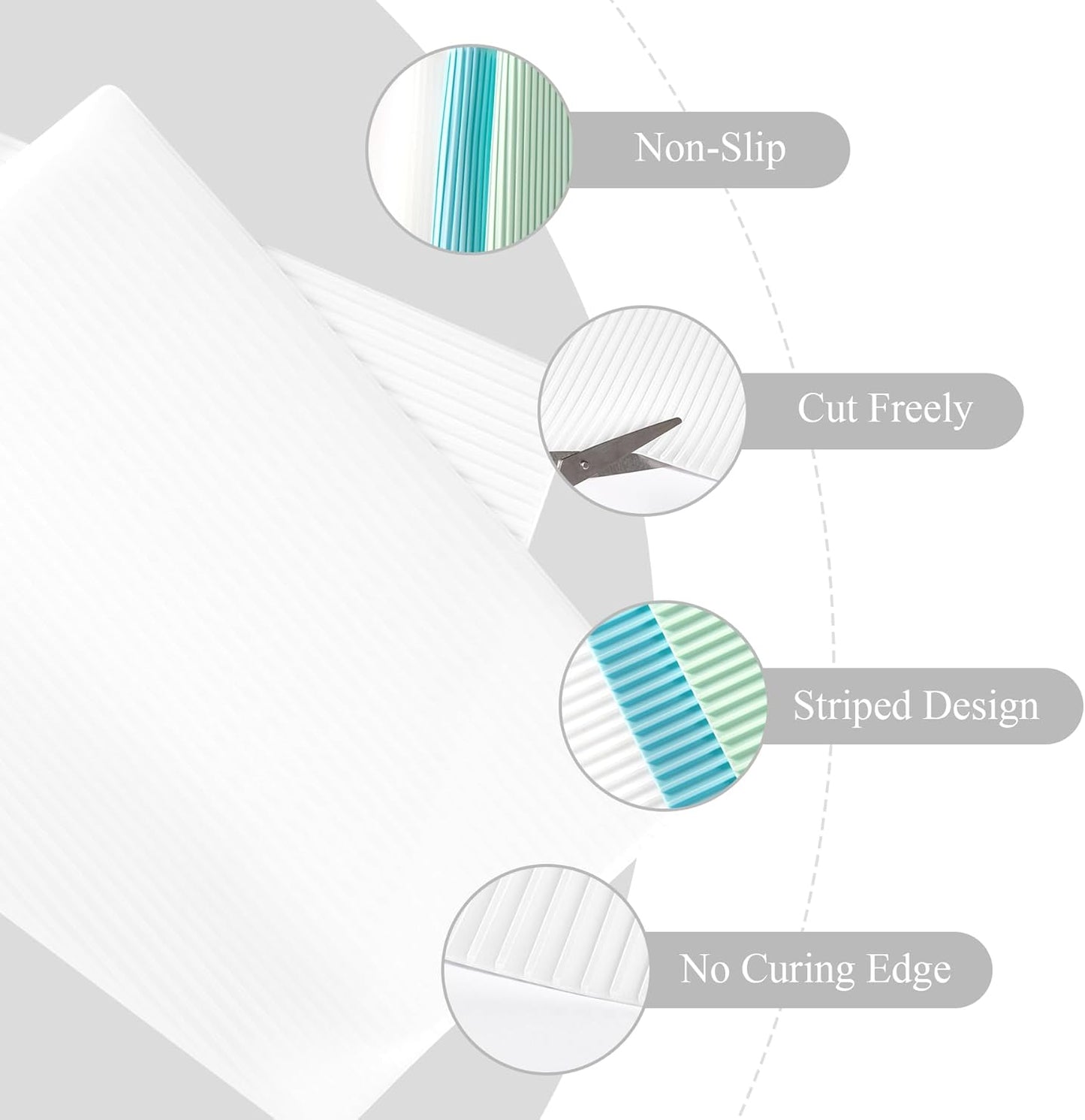 Non-Slip Silicone Refrigerator Liners for Shelves, Reusable Washable Fridge Shelf Drawer Liners, Cuttable Waterproof Oilproof Fridge Liner for Glass Shelve Kitchen Cabinet Drawer Mats (Clear, 1 Pack)