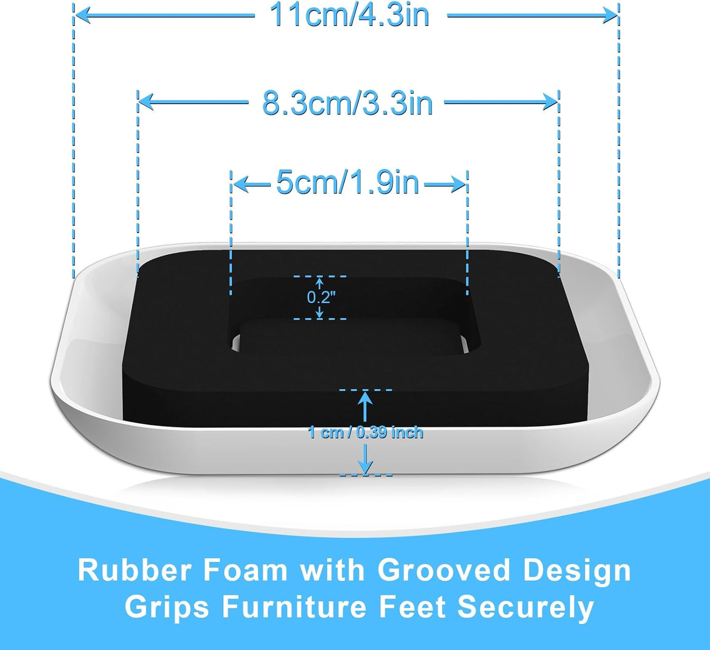 Upgrade Furniture Sliders, Furniture Sliders for Carpets, 4 PCS 4.3" Moving Pads with Anti-Slip Groove, Furniture Moving Sliders for Easy Move Bed Couch Tables Cabinet Heavy Duty, Protect Carpets