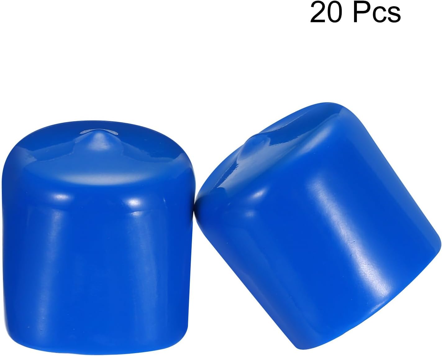 uxcell 20pcs Rubber End Caps 34mm ID Vinyl PVC Round Tube Bolt Cap Cover Screw Thread Protectors Blue