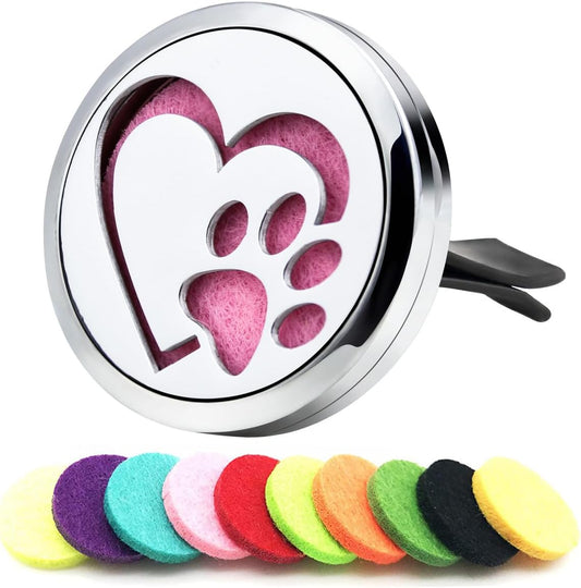 Love Dog Essential Oil Car Diffuser Vent Clips Air Freshener Car Accessories for Women Mother's Birthday Gifts with 10 Refill Pad