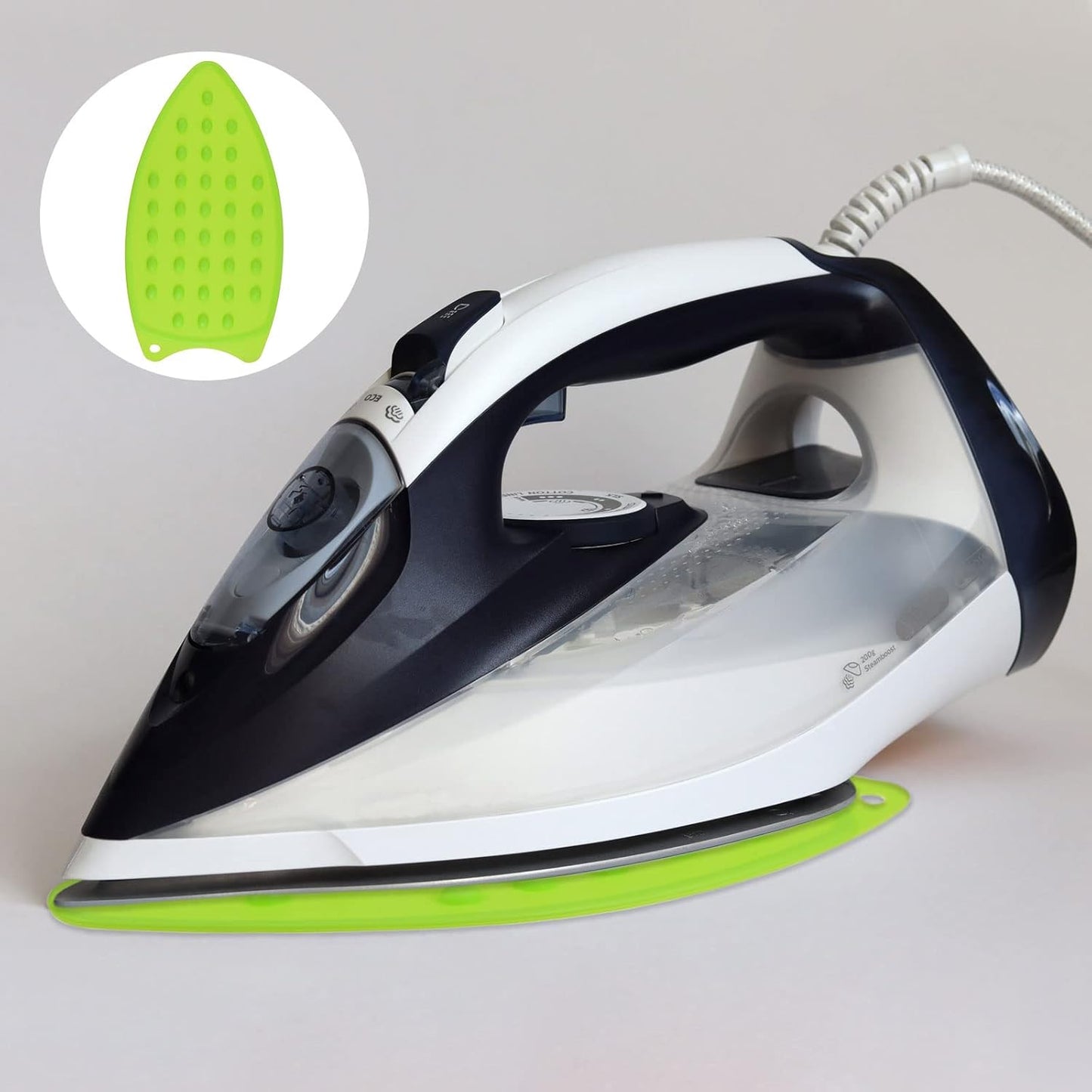 HARFINGTON Silicone Iron Rest Pad, Multipurpose Iron Hot Resistant Mat Iron Rest Plate for Ironing Board Hot Heat Resistant Steam Compact Mat, Green