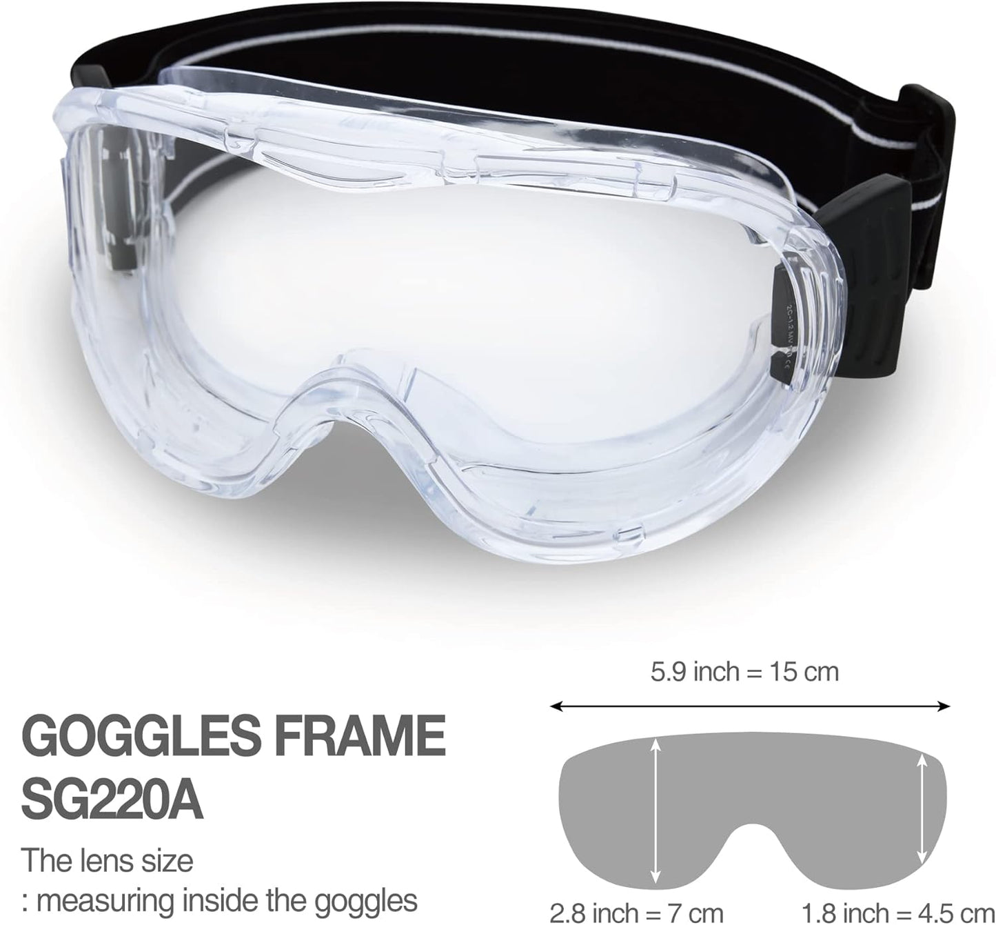 DEX FIT Protective Safety Goggles SG220A; OTG Over Glasses Fit, Anti Fog & Scratch, Z87 Eye Protection for Lab, Science, and Chemistry Work, Indirectly Vented, Adjustable for Women and Men