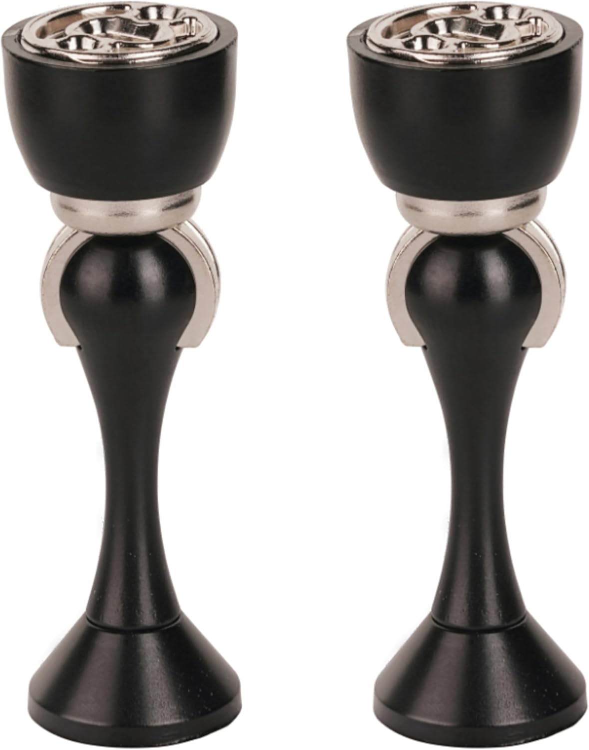 Magnetic Door Stop, Magnetic Door Catch, Door Holder, Door Stops, Wall Mounted, Floor Mounted, Door Banging Prevention (Black, Small x 2pack)