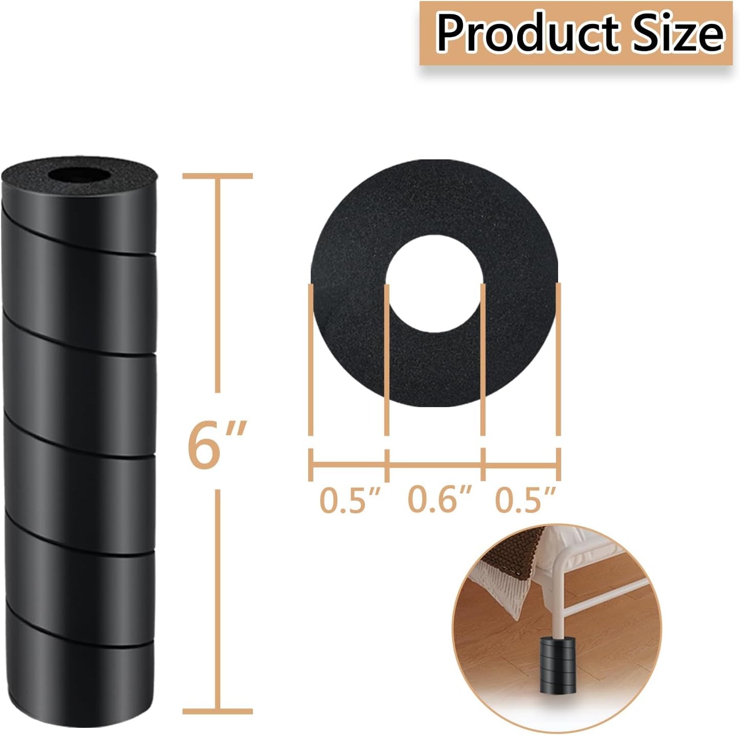 8 Pcs Bed Frame Toe Protectors, Non-Adhesive Bed Frame Leg Covers for Toe Savers, Toe Cushion for Any Furniture Leg - Prevents Toe Injuries from Hitting Hard Furniture Legs