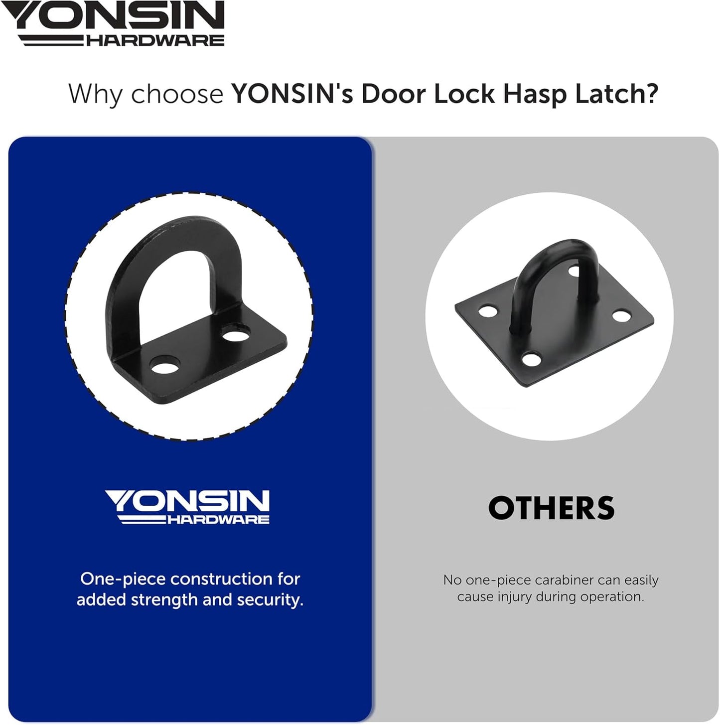 3" Door Padlock Safety Hasp Latch 2 Pcs, Door Hasp Clasp Lock Gate Shed Hasp Latch Lock for Door Window Cabinet Pet Cage Toolbox Shed Fence, 304 Stainless Steel, Matte Black Finish