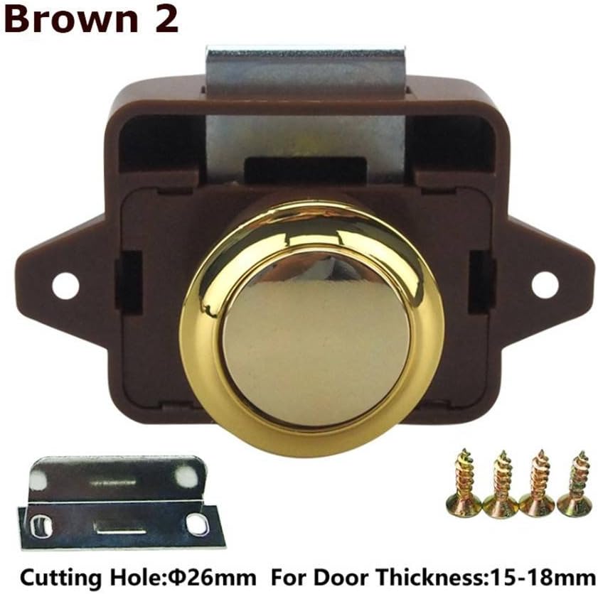 Encell Set of 5 Push Button Latch Cupboard for RV Camper Motor Home Caravan