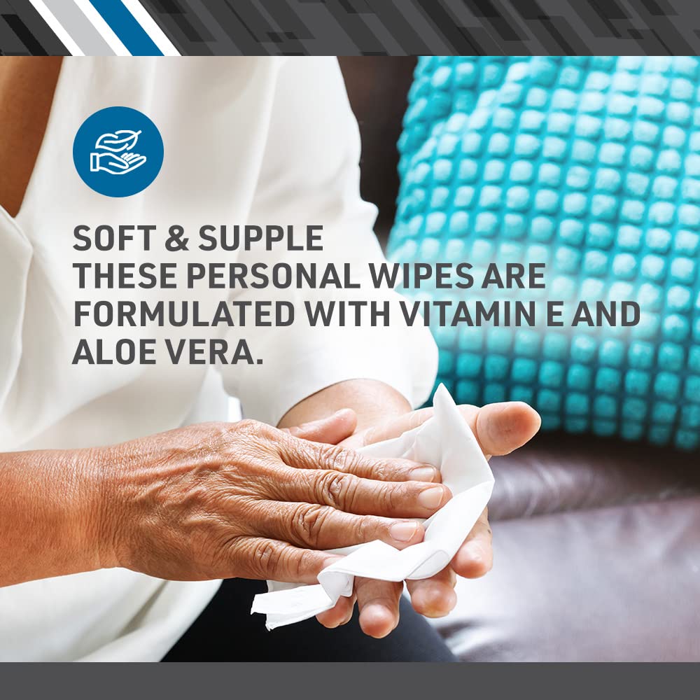 BodyMed Adult Disposable Incontinence Wipes, 48 Wipes/Pack (1-Pack) - Pre-Moistened & Hypoallergenic Washcloths Formulated with Vitamin E & Aloe Vera