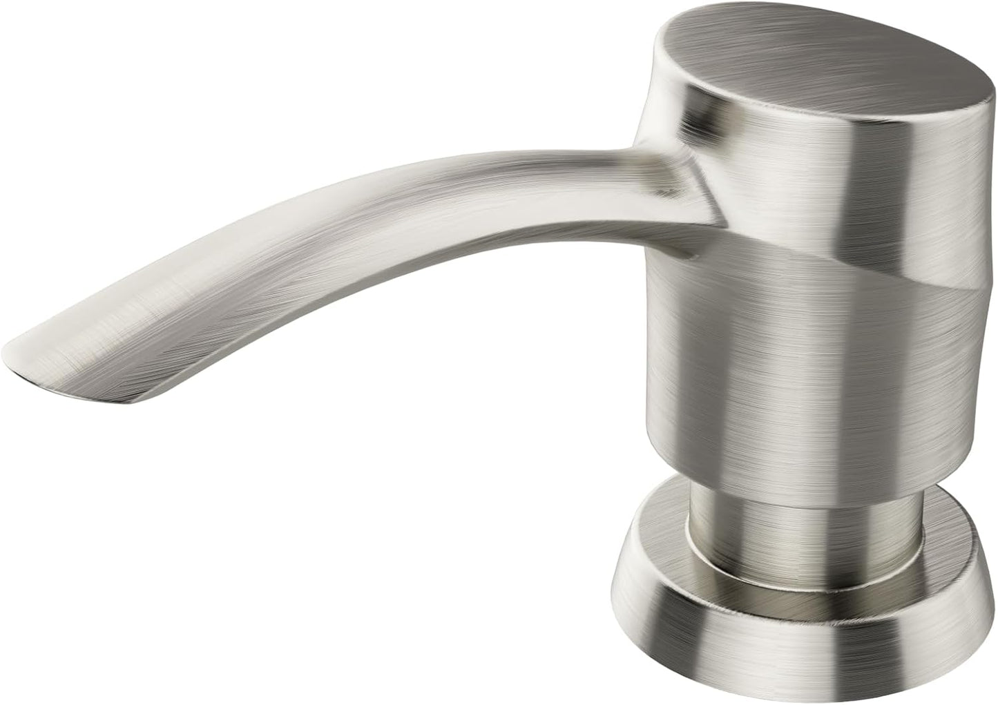 SAMODRA Kitchen Sink Soap Dispenser, Brushed Nickel Soap Dispenser,ABS Dispenser Built-in Pump Head with 11 oz PET Bottle, Refill from Top