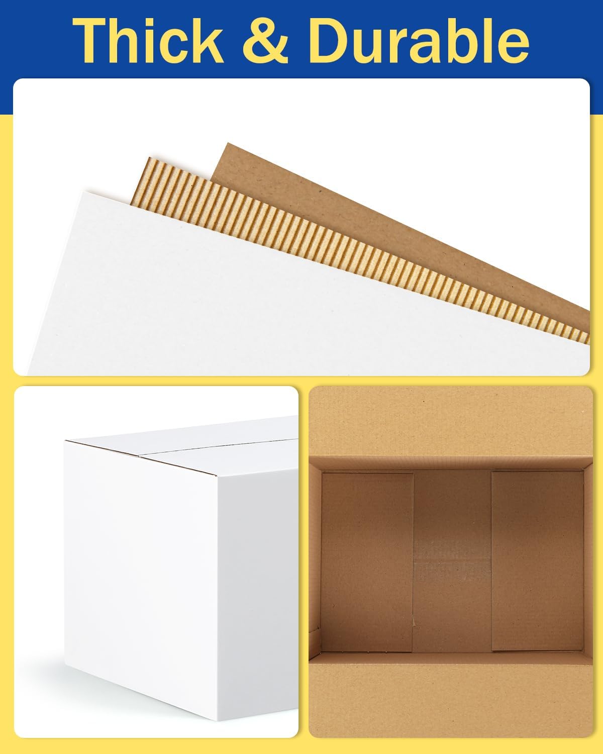 Assorted-Sizes-Shipping-Boxes-40-Pack: 10x7x5 & 11x6x6 Small-Shipping-Boxes-Mailers, White Corrugated-Cardboard-Boxes-for-Packing-Small-Business Mailing