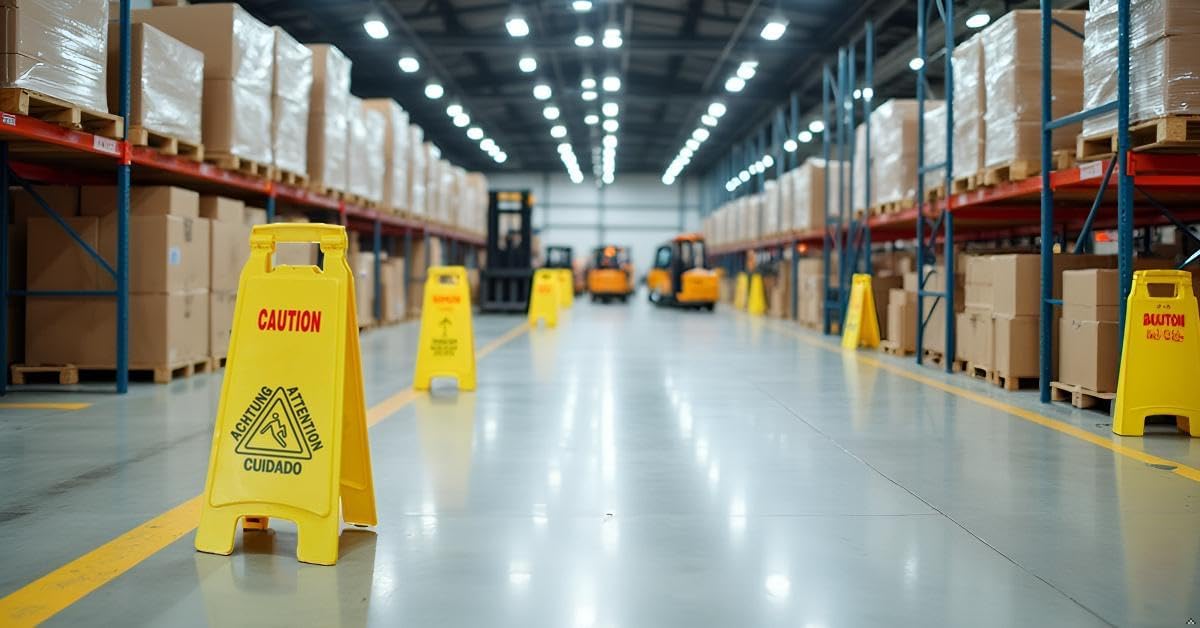 Wet Floor Sign, Slippery When Wet A-Frame Caution Sign, Bright Yellow 2 PACK