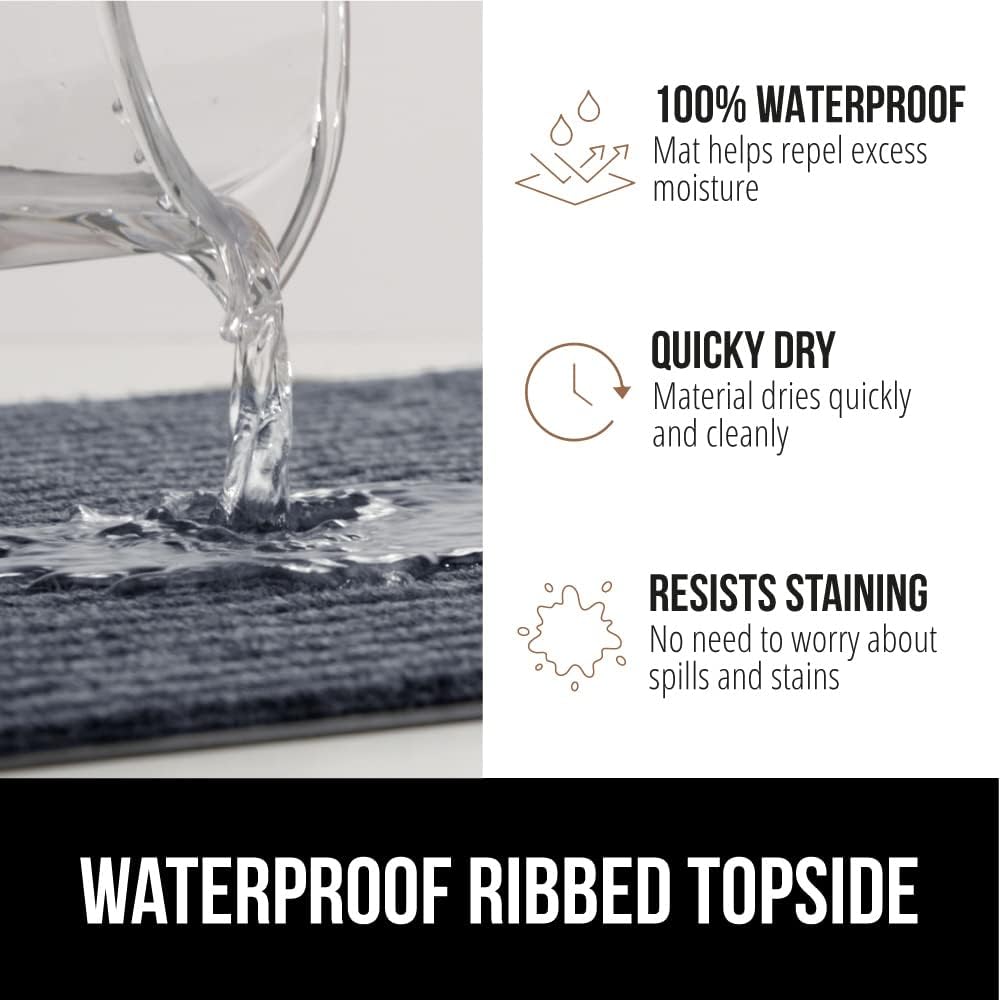 GORILLA GRIP Traffic Guard Door Mat, 2 Pack, Heavy Duty Waterproof Doormat, Commercial Office Space Welcome Mats, Stain and Fade Resistant, Low Profile, Strong Rubber Backing, 35x23, Gray