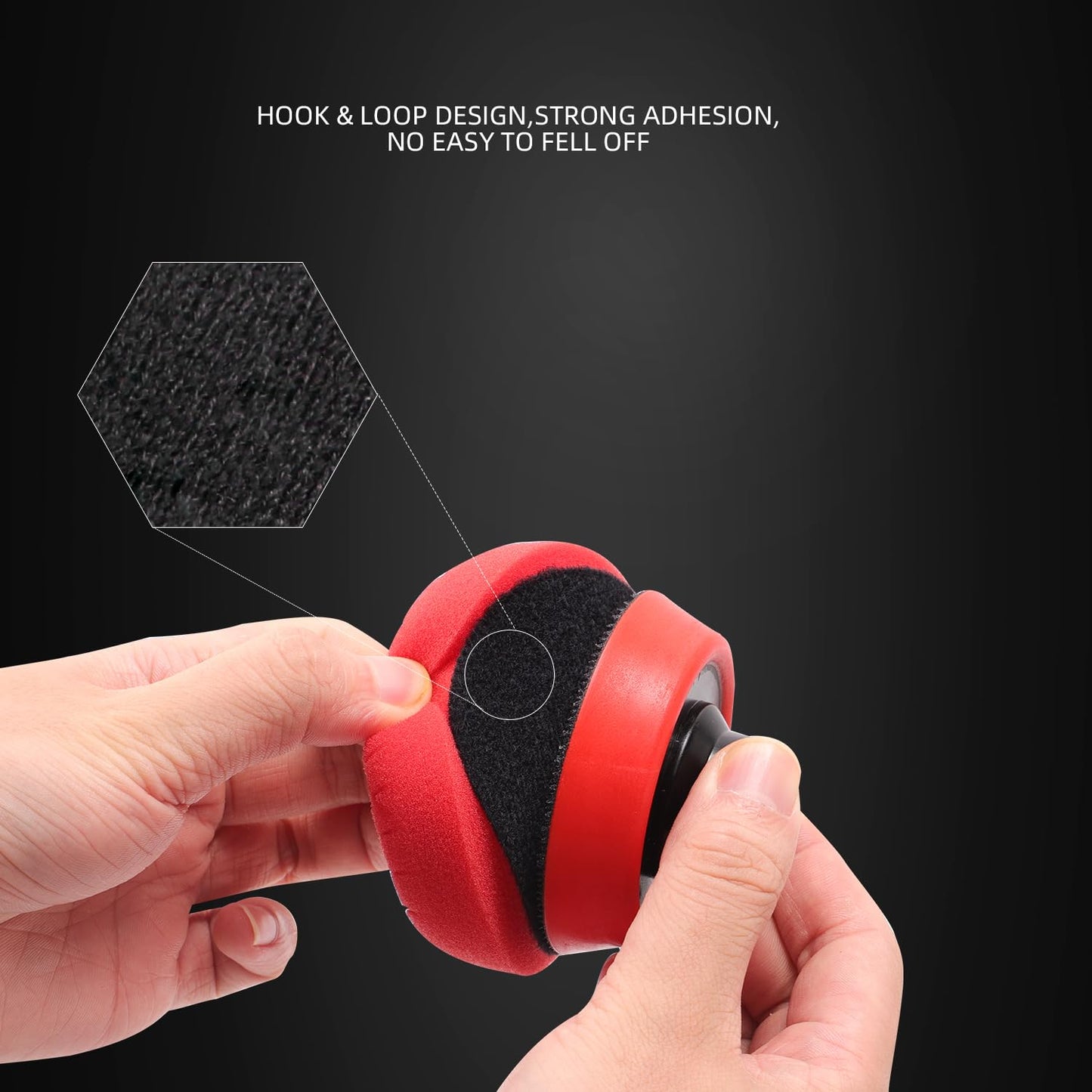 Red Finish Polishing Pads, Buffing Pads, SPTA 1Pcs 3.5 Inch Face for 3 Inch 80mm Backing Plate Compound Buffing Sponge Pads for Car Buffer Polisher Compounding, Polishing and Waxing-FPTSS3R