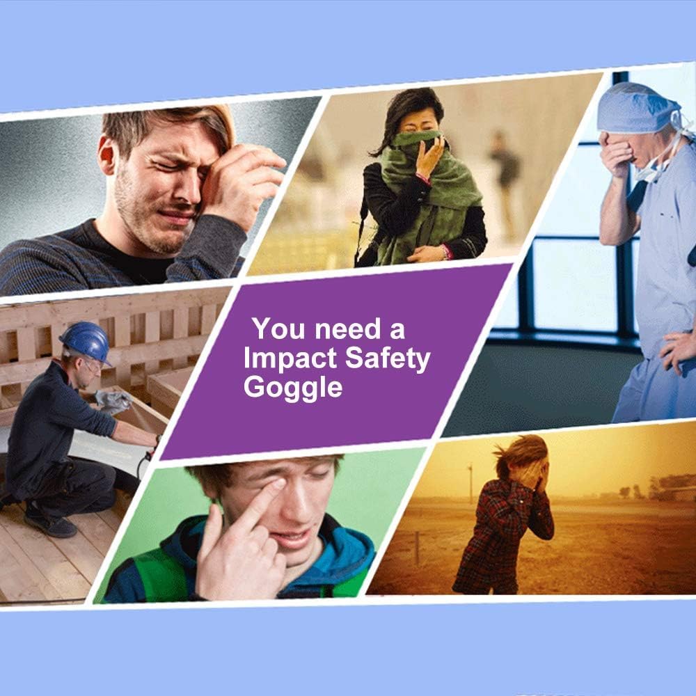 Super More 4PCS Anti-Fog Protective Safety Goggles Clear Lens Wide-Vision Adjustable Chemical Splash Eye Protection Soft Lightweight Eyewear