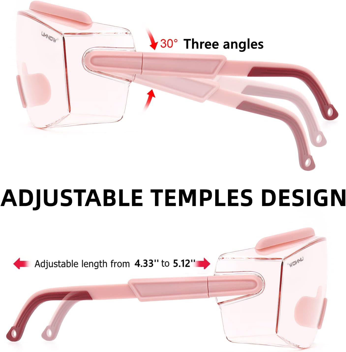 UKNOW Safety Goggles Over Glasses, Safety Glasses Anti Fog Wraparound Eye Protection, Protective Eyewear ANSI Z87.1