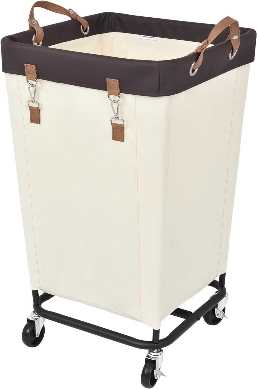 StorageWorks 160L Laundry Basket with Wheels, Large Rolling Hampers for Clothing Organizer, Dirty Clothes Basket for Hotel, Home, Closet, Dorm, Beige