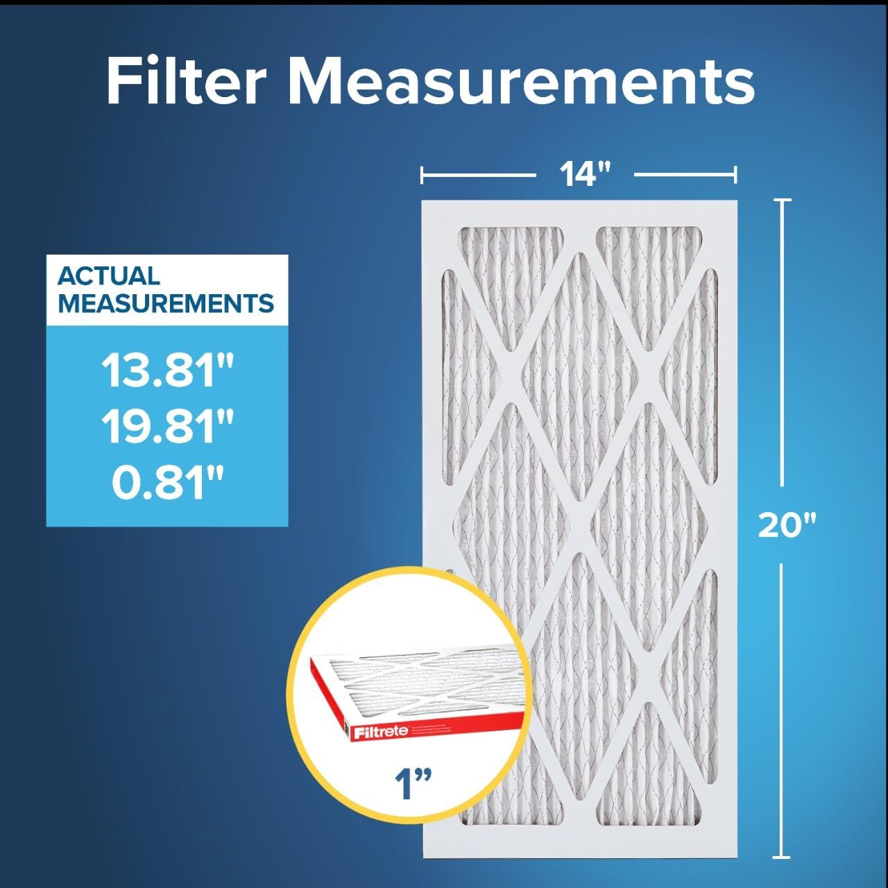 Filtrete 14x20x1 AC Furnace Air Filter, MERV 11, MPR 1000, Micro Allergen Defense, 3-Month Pleated 1-Inch Electrostatic Air Cleaning Filter, 4 Pack (Actual Size 13.81x19.81x0.81 in)