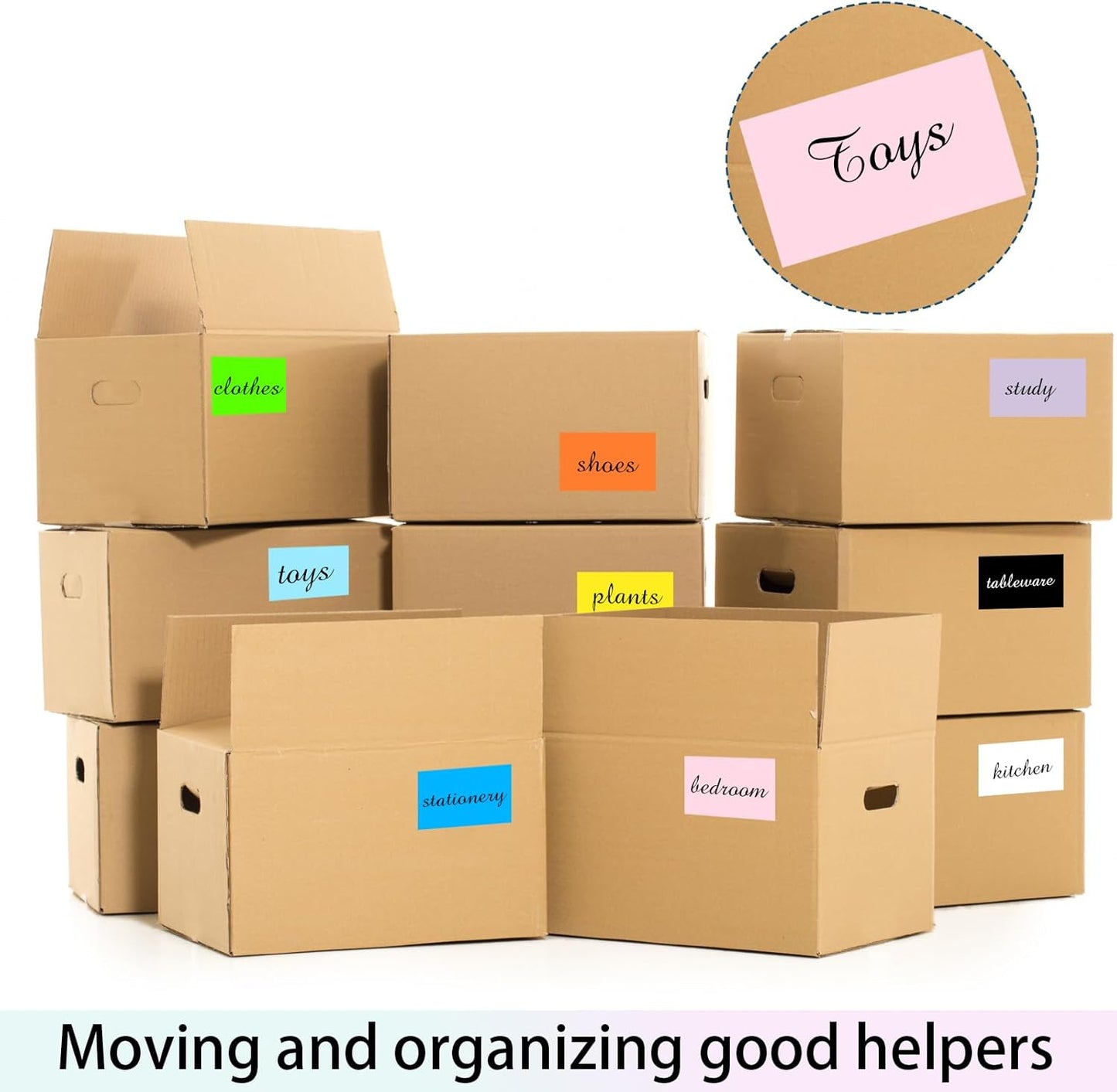 STARLIBOO Colored Labels Stickers 3 x 2 Inch, Rectangle Moving Labels Stickers, 250Pcs Garage Sale Price Stickers, Adhesive Moving Labels for Boxes(Lavender Purple)