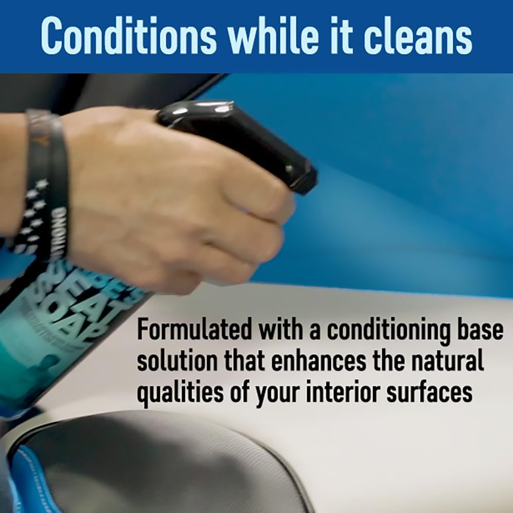 Babe’s Seat Soap – Marine Vinyl, Plastic & Leather Cleaner for Boat Seats – Cleans, Conditions & Protects Upholstery from Suntan Oil & Dirt - 1 Pint/Spray
