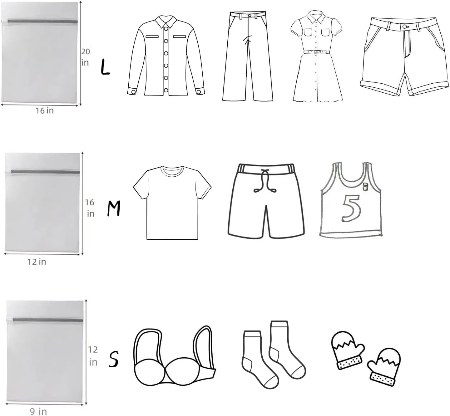 Lingerie Bags for Washing Delicates Pack Of 3 L/M/S Laundry Bags Mesh Wash Bags for Bra Socks Underwear Baby Clothes Garment Bag for Washing Machine