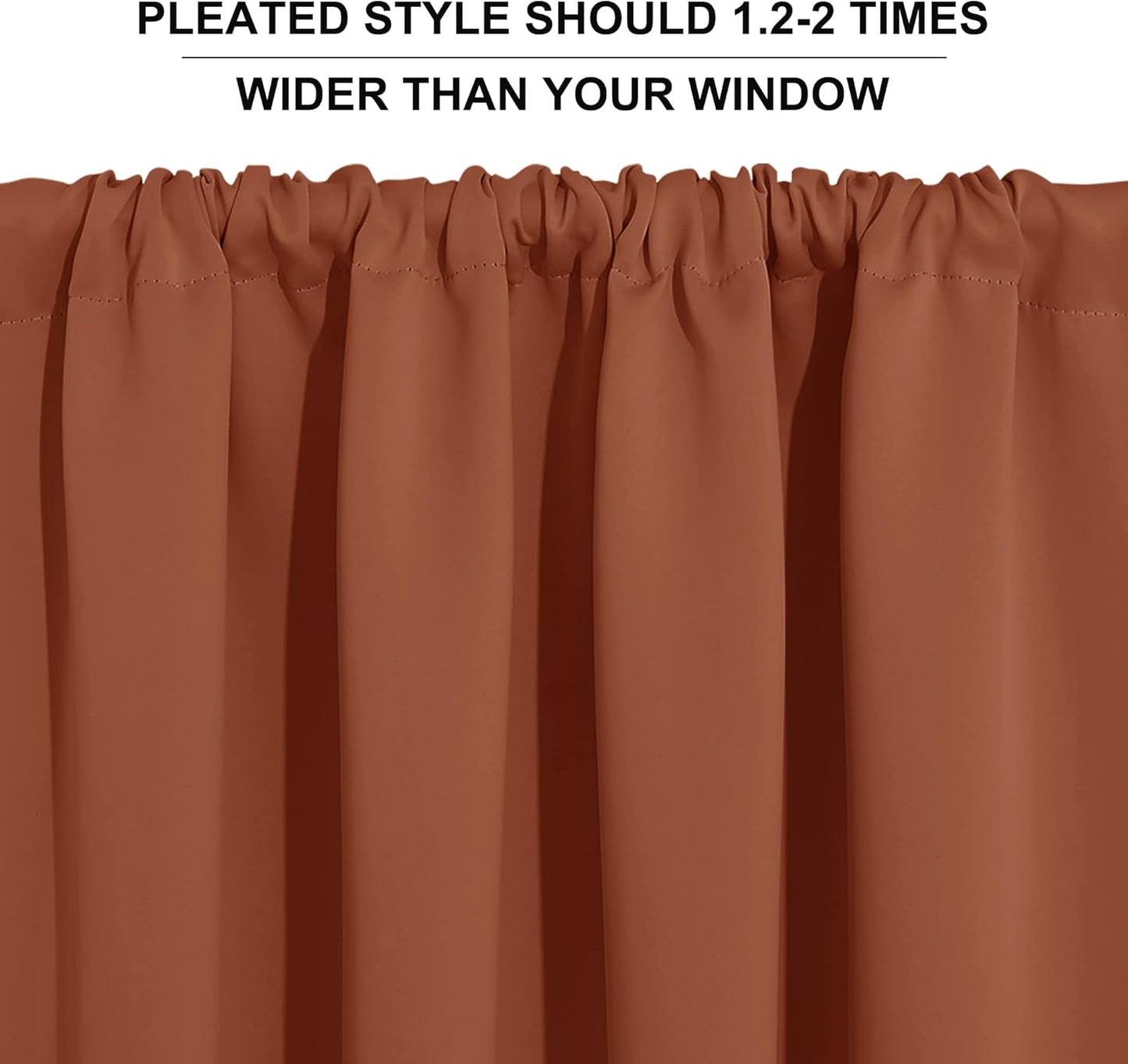 RYB HOME Blackout Curtains for Living Room, All Lights Blocking Rod Pocket Design Thermal Insulated Privacy Curtains Draperies for Bedroom Guest Room Playroom, W 42 x L 63 inch, 2 Panels, Burnt Orange